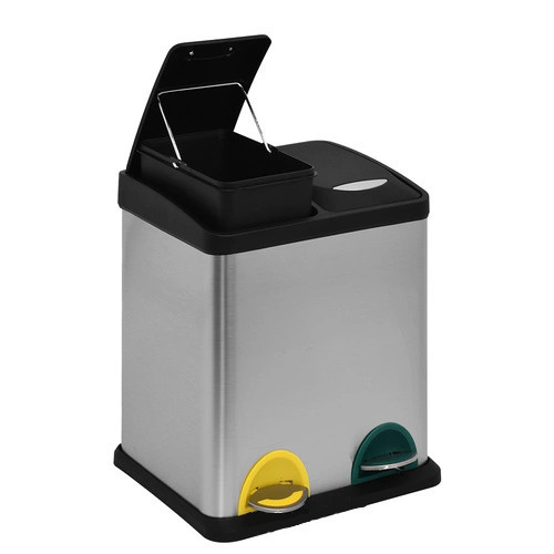 16L Rectangular Shape Dual Kitchen Recycle Bin