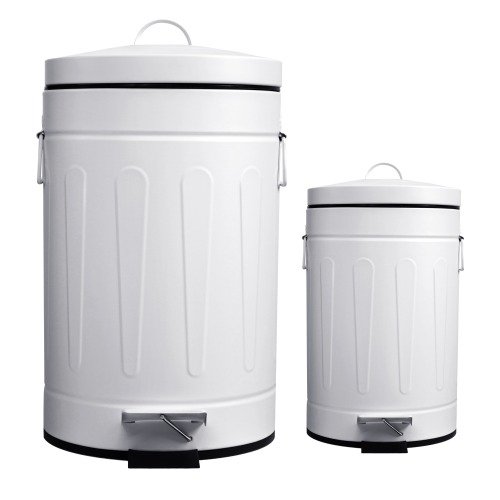 White Garbage Can Combo