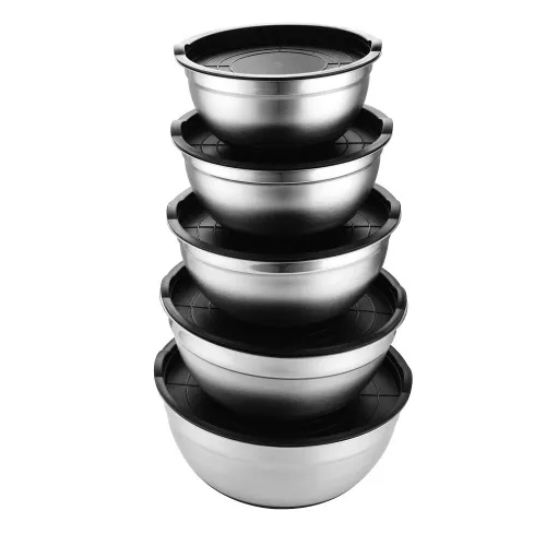 Black SUS201 Stainless Steel Mixing Bowl