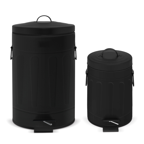 Black Recycling Trash Can Combo