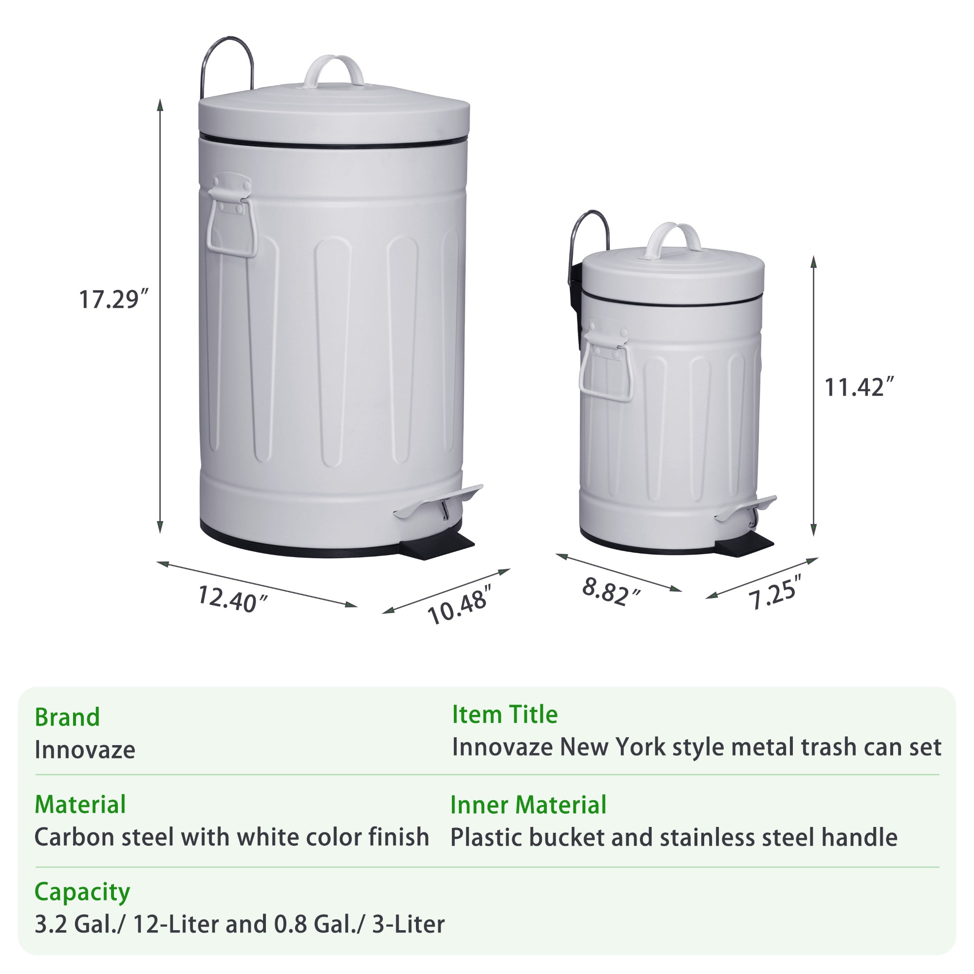 White Garbage Can Combo