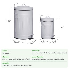 White Garbage Can Combo