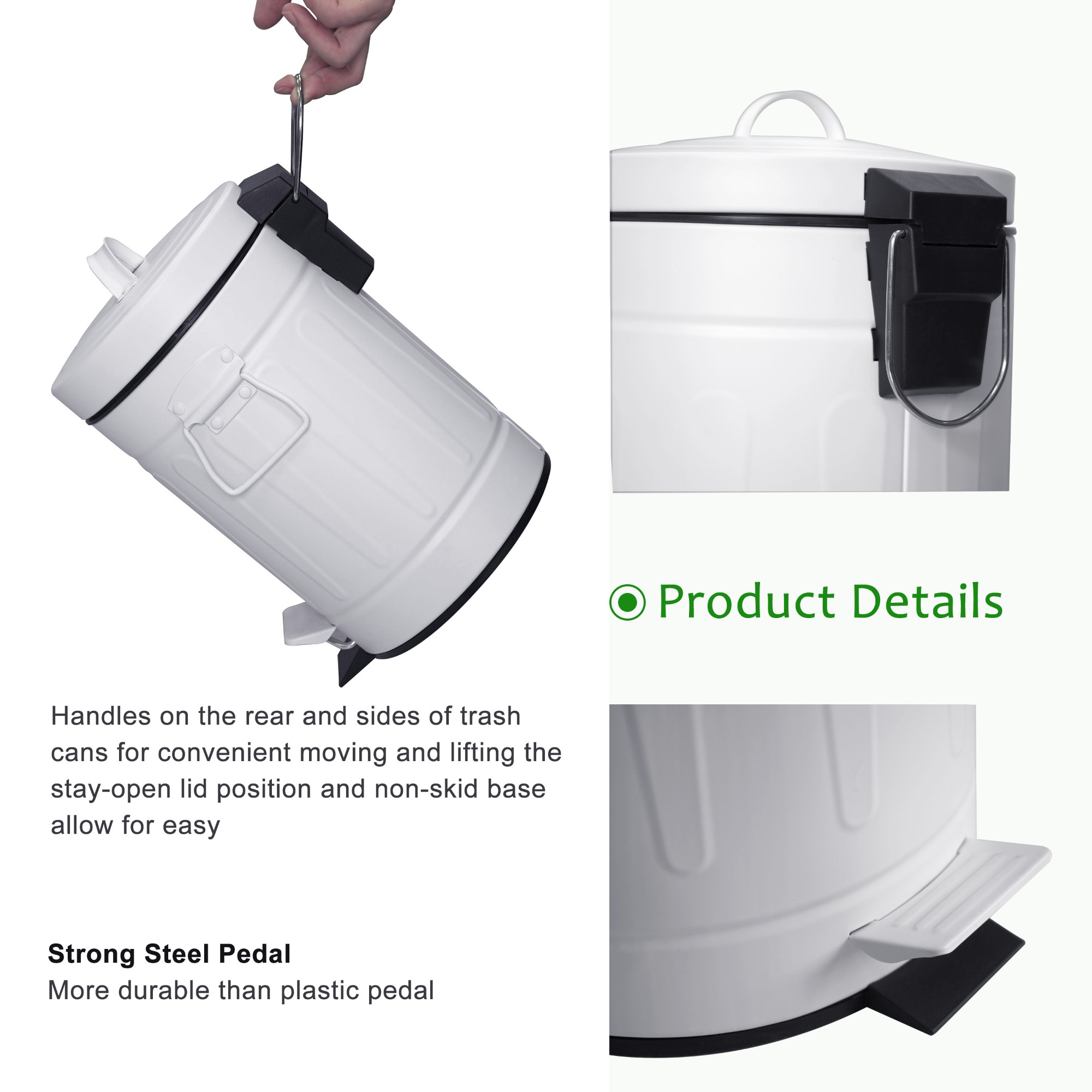 White Garbage Can Combo