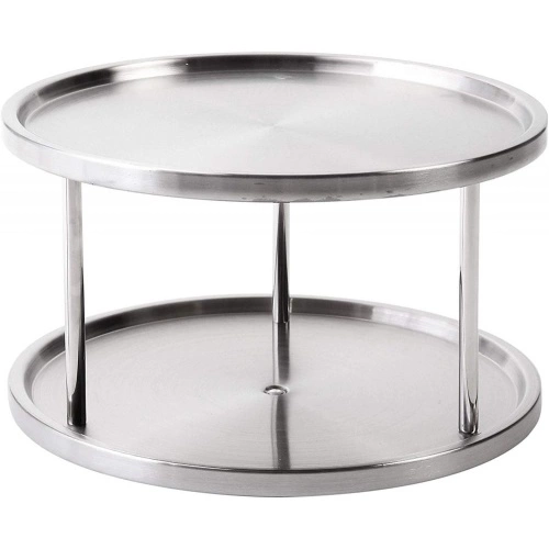 Round Stainless Steel 2 Tier Lazy Susan Turntable