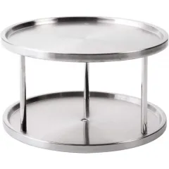 Round Stainless Steel 2 Tier Lazy Susan Turntable