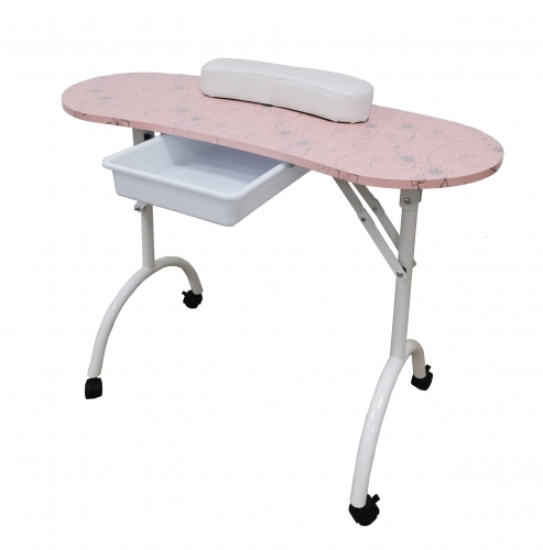 Zhenyao Portable Manicure Table With Large Drawer MT-017F Pink