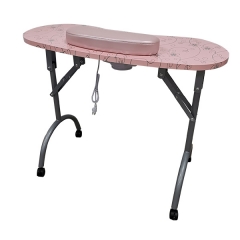 Zhenyao Manicure Table With Vent Folding Portable MT-020F Pink