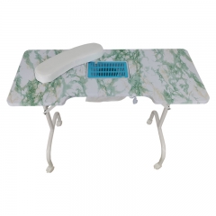 Portable Manicure Table MT-015-FP Green Marbling