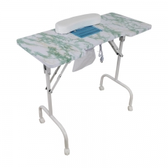 Portable Manicure Table MT-015-FP Green Marbling