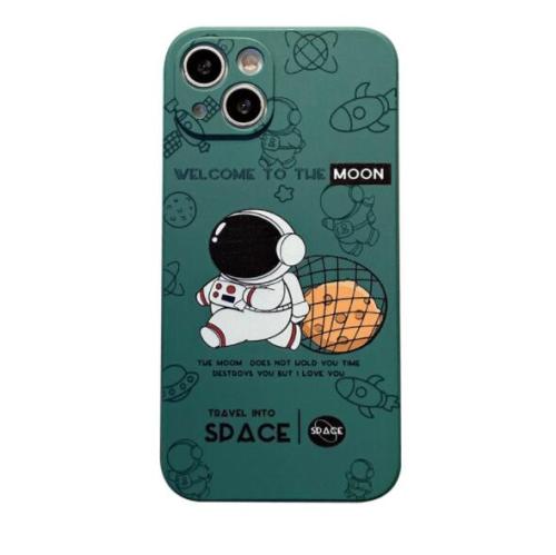 Astronauts Spaceman Play Basketball Cartoon Printed Soft Phone Case Fit for iPhone13 iPhone13proMax