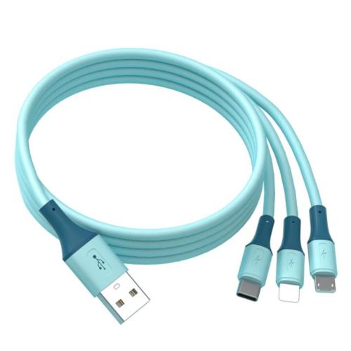 3 In One Pack of TYPE C Android Apple Data Cable 3A fast Charging Cable 1m
