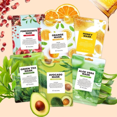 Therapy Relaxing Self Care Face Facial Mask Sheet, Infused with Aloe, Tea Tree, Avocado, Vitamin, Collagen Nature Made Fresh Mask, Skin Nutritional Face Masks for Women | Skin Care