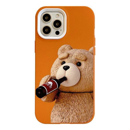 3D Cartoon Teddy Bear Mobile Phone Case Soft back Cover Protective For iPhone11/12/13PRO