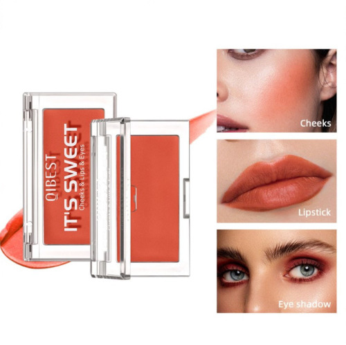 3-in-1 Lipstick, Eyeshadow, Blush, Multi Use Platte, natural color, single color blush cream, eyeshadow cream, Waterproof Lasting Cosmetics