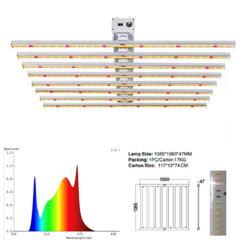 800W 8 Bar Full Spectrum Led Grow Light With MeanWell Driver