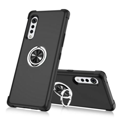 3 in 1 Dual Layers LG VELVET Invisible 360° Rotation Ring Holder Stand Car Mount Phone Cover