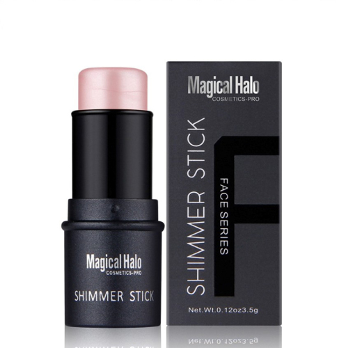 2 Colors Optional Highlighter Stick, Shimmer Cream Powder Waterproof Light Face Cosmetics, Creamy Self Sharpening Crayon Stick Brightener &amp; Highlighter