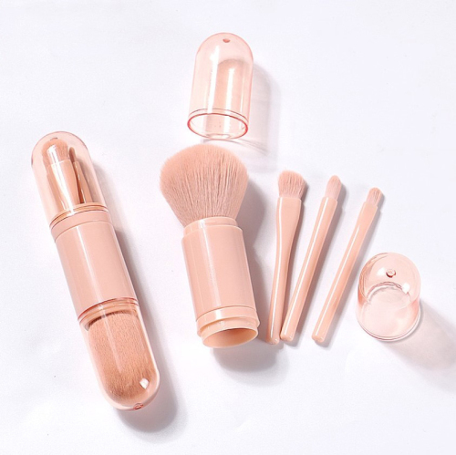 Bộ Cọ Trang Điểm Nhỏ - Bộ Cọ Trang Điểm Mỹ Phẩm Cầm Tay 4 trong 1, Cọ Đánh Sáng, Cọ Đánh Phấn Mắt, Cọ Trộn Phấn Nền Có Thể Thu Vào Bộ Cọ Trang Điểm Mỹ Phẩm Nhỏ