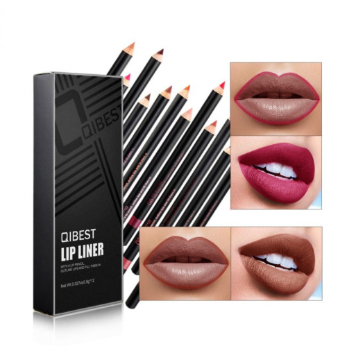 Matte Lip Liner Pencil Set - 12 Assorted Colors High Pigmented Natural Lip Makeup Soft Pencils Longwear Matte Smooth Ultra Fine Lip Liners