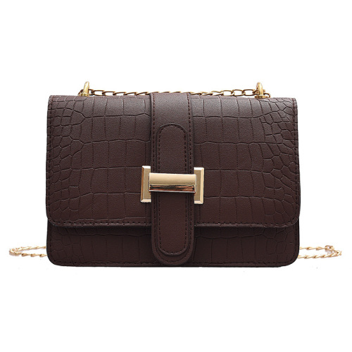 Leather Small Single Shoulder, Crocodile Flap Bags, Vegan Handbags with Gold Chain for Women