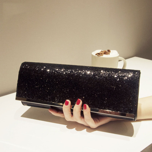 Luxury Evening Bag, Sparkly Long Clutch, Glitter Party Purse Handbag for Prom Wedding