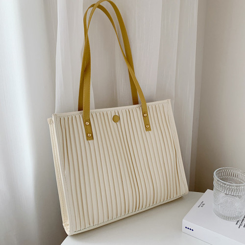 Stylish Pleated Tote Bag, Designer Shoulder Bag, Soft and comfortable, PU Leather Handbag for work, travel, shopping