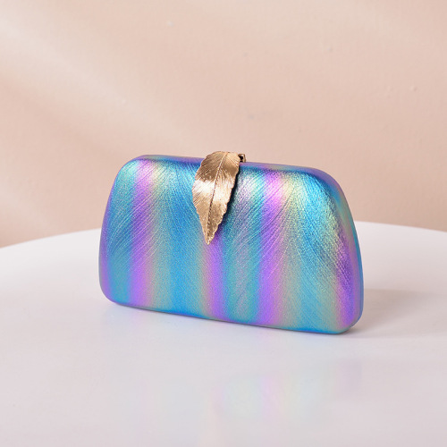 Luxury Gradient Shell Clutch, with gold leaf accessories, 120CM chain, Unique Handbag Evening Bags for Party Porm