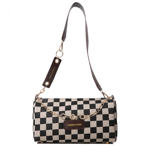 Personalized checkerboard Crossbody Bag, Canvas Fashion Shoulder BagS, Hand bag/Shoulder Bag/Crossbody Bag in 3 ways, With detachable shoulder strap