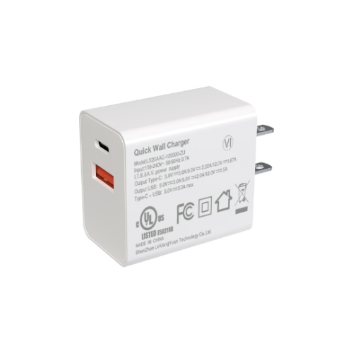 UL CE UKCA Certification PD18w TYPE C and USB Interface Directly Fast Charge US Plug