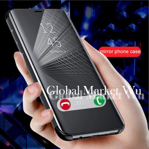 LGV60 V50 V40 Q60 Smart Mirror Surface Leather Vertical Stand Phone Case Full Protection