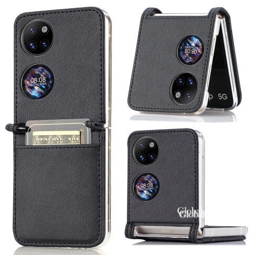 Huawei P50 Pocket Foldable Flip Cover Leather Phone Case with Cardslot Wallet Two Function