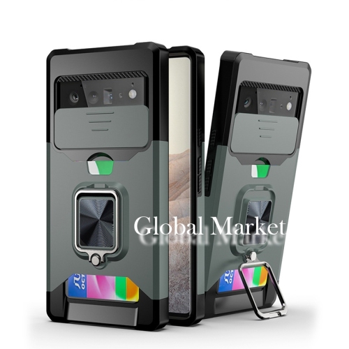 Google Pixel 6 Pro Mobile Phone Case Card Slot 2 in 1 Combine Hard Cover Phone Case
