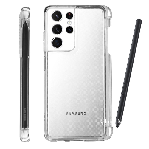 Galaxy S21 Ultra TPU Transparent Phone Case with Pen Slot Multipurpose Use