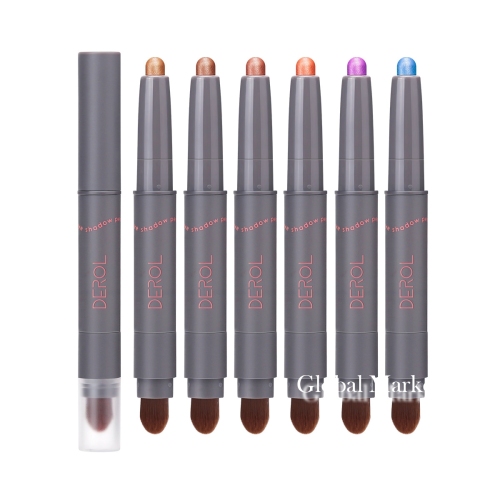 Soft &amp; Smooth Cream Shimmer Eyeshadow Pencil Crayon,Pro Long Lasting &amp; Waterproof Eyeshadow Stick, Cream Eye Brightener Pencil Pen + 1 Eye Brush