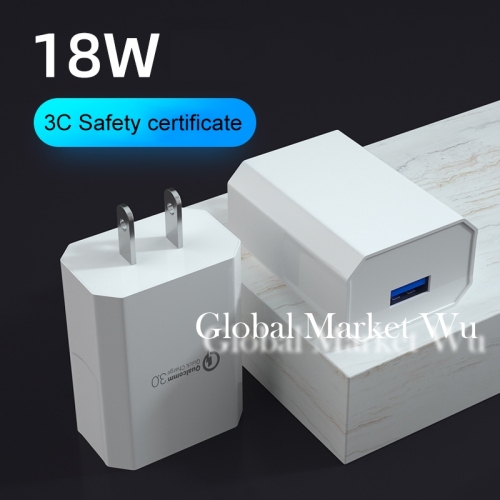 QC3.0 Fast Charge USB port 5V 3A Huawei Mobile Phone Travel Charger