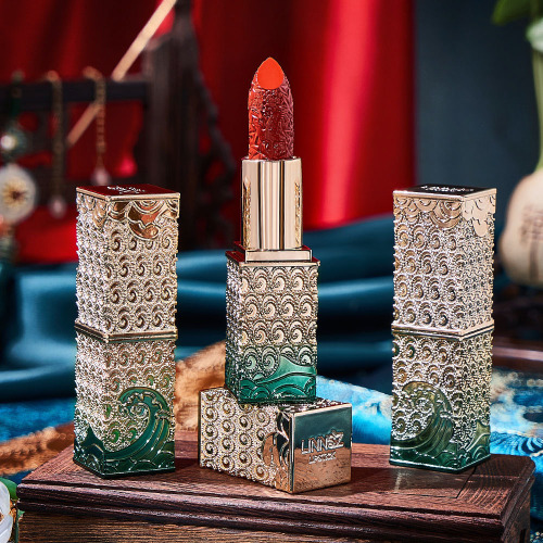 Dreamworld Carving Lipstick, Waterproof Long Lasting Satin Nourish Moisturizing Smooth Soft 0.13 Ounce-Chinese Style