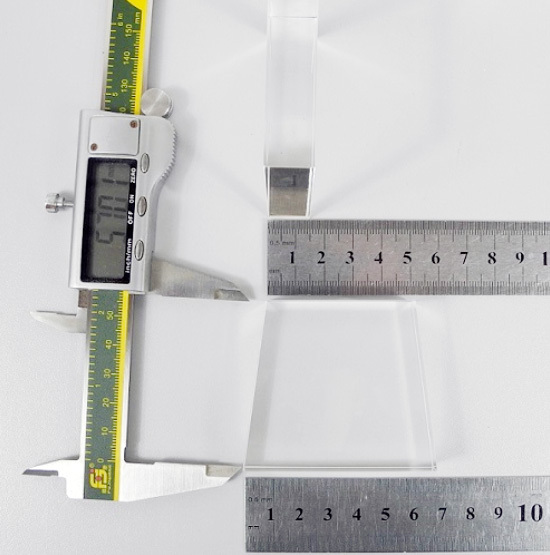 IPL Light Guide Crystal, Quartz, Trapezium, 15mm*50mm*65mm*57mm H57mm, Without Coating