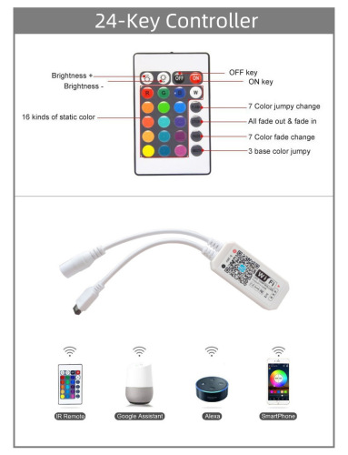 Smart wifi light with 5050RGB colorful light bar APP voice control 60 light set
