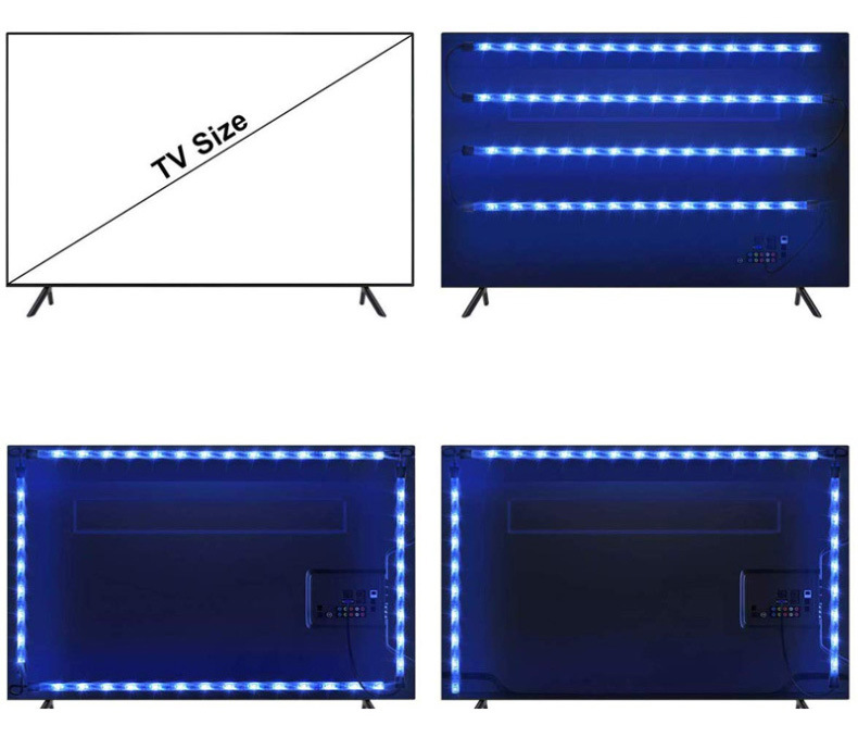 5050RGB lamp with USB5V colorful TV background decorative light bar 24 44 key remote control set