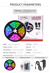led lights with 5050RGB colorful smart wifi mobile phone APP voice control 30 lights set