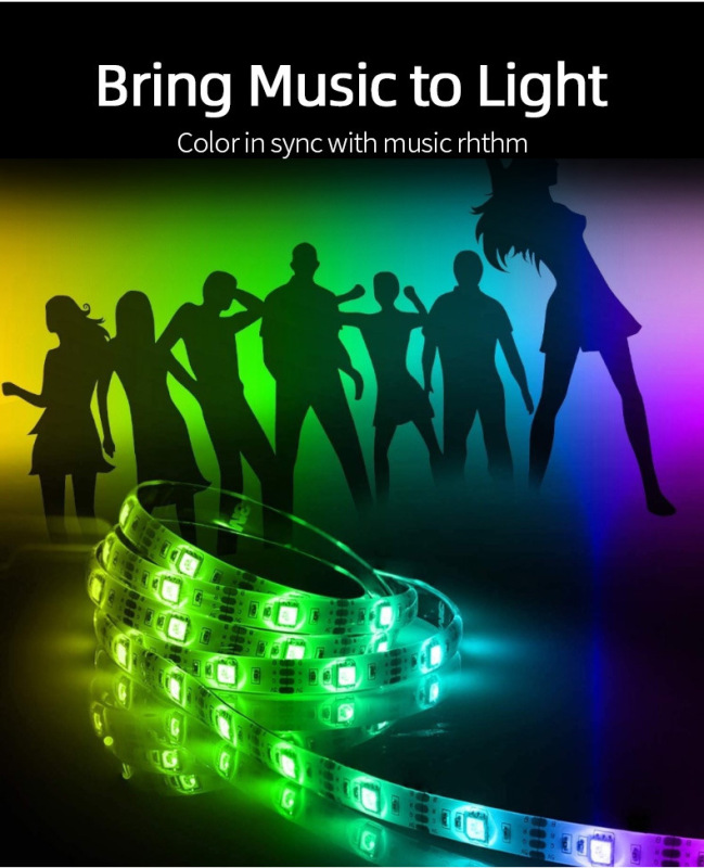 LED lights with 5050RGB intelligent voice control colorful music melody 30 lights set