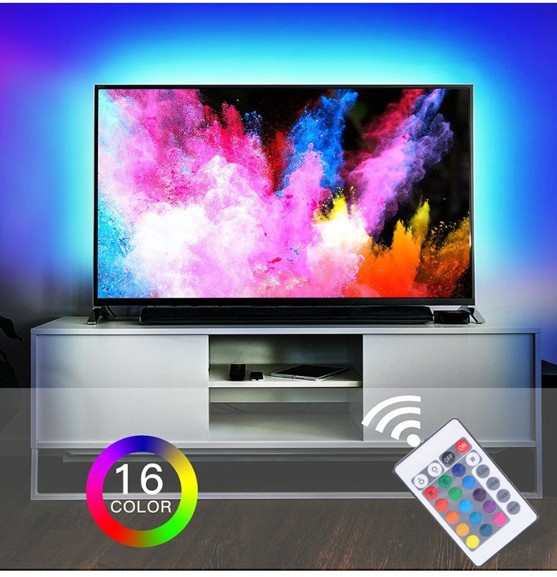 5050RGB lamp with USB5V colorful TV background decorative light bar 24 44 key remote control set