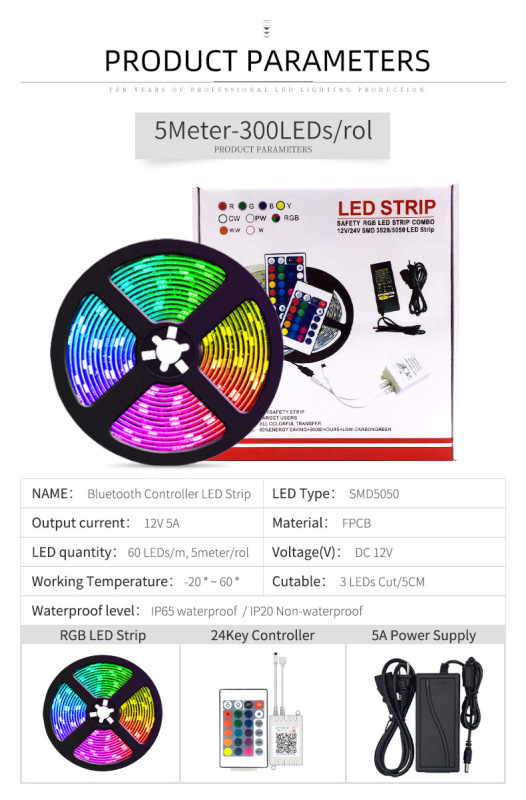 LED light with 5050RGB 60 lights APP bluetooth control music soft light bar