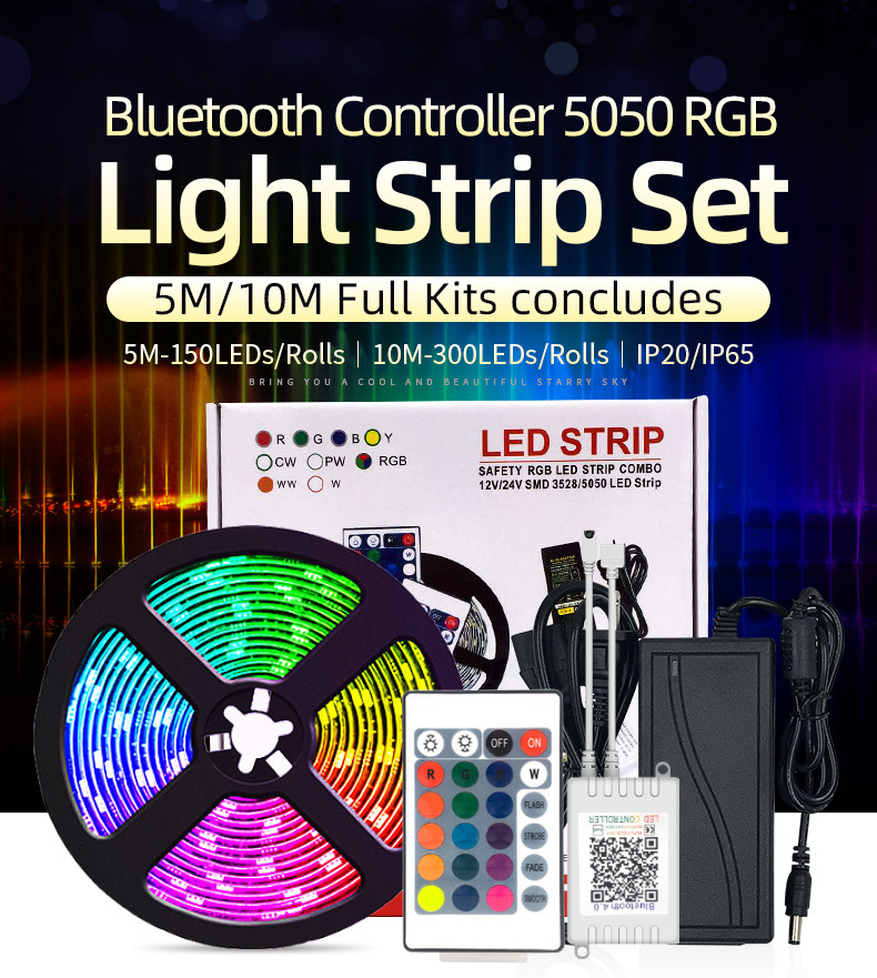 LED lights with 5050RGB 30 lights Smart APP Bluetooth music soft light bar
