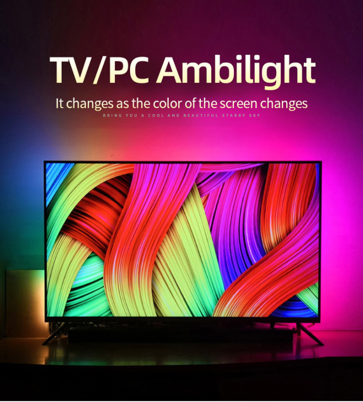 5050RGB lamp with USB5V colorful TV background decorative light bar 24 44 key remote control set