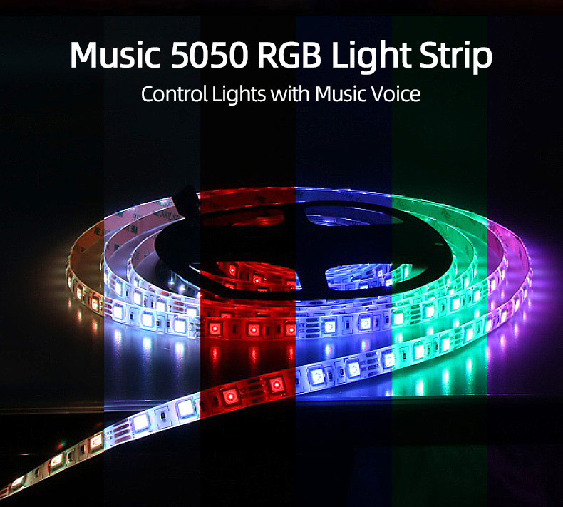 LED flexible light bar 5050RGB intelligent voice control colorful music melody 60 light set