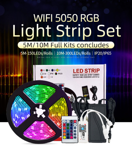 led lights with 5050RGB colorful smart wifi mobile phone APP voice control 30 lights set