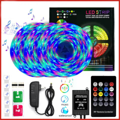 LED 2835 RGB intelligent music voice-controlled soft light bar 20M low voltage strip lights suit