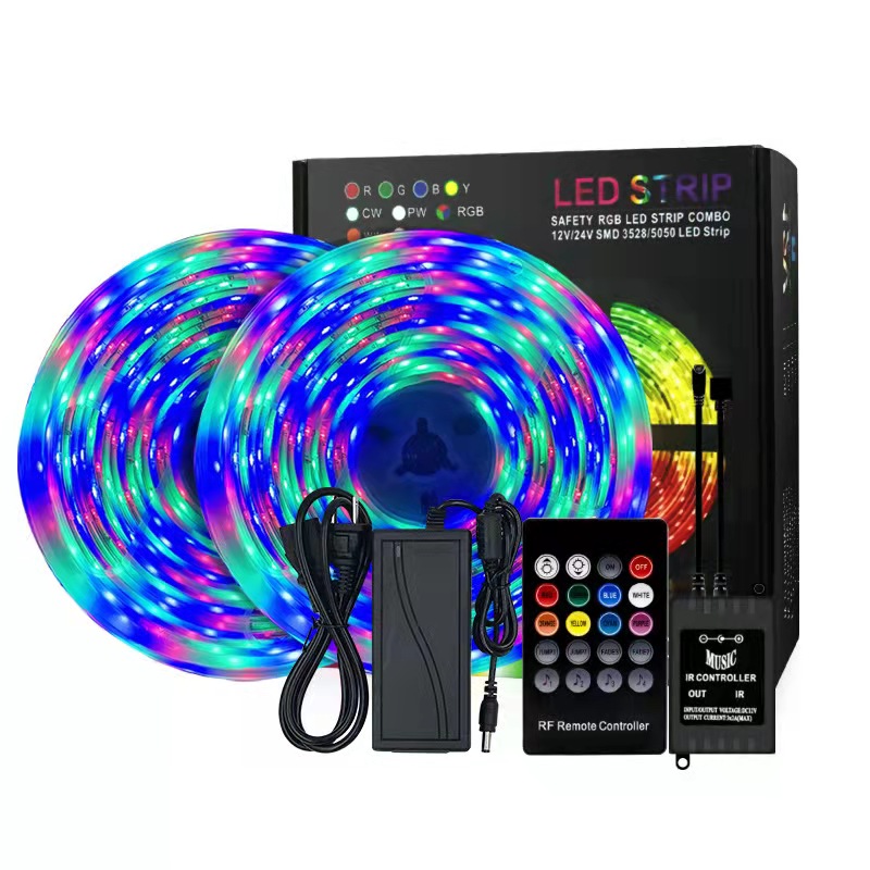 LED 2835 RGB intelligent music voice-controlled soft light bar 20M low voltage strip lights suit