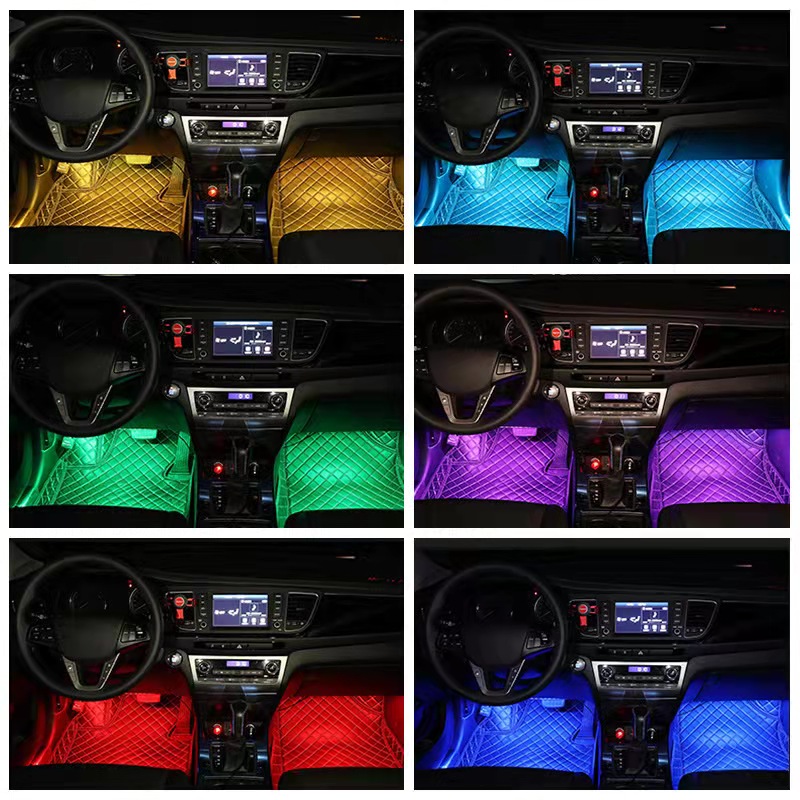 LED strip light bluetooth voice-controlled car atmosphere light RF wireless vehicle -mounted soft light bar